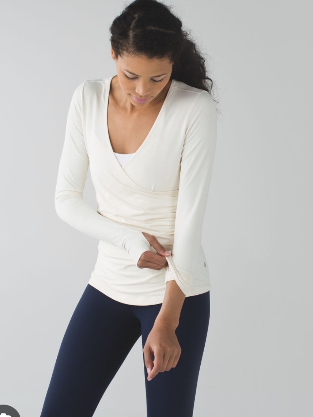 lululemon athletica Sunset Salutation Long Sleeve Top in Angel Wing (Cream)